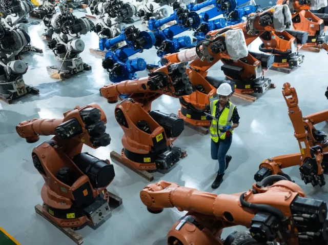 fábrica de robôs humanóides